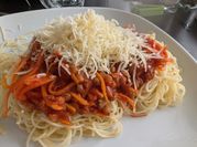 Une photo de spaghetti végétarien