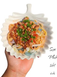 Hình của món Phở rau củ sốt cà thịt cho bé.