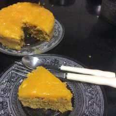 A picture of Quinoa Mango eggless cake.