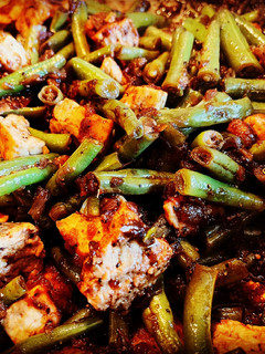 A picture of Black Pepper Tofu & Green Beans.