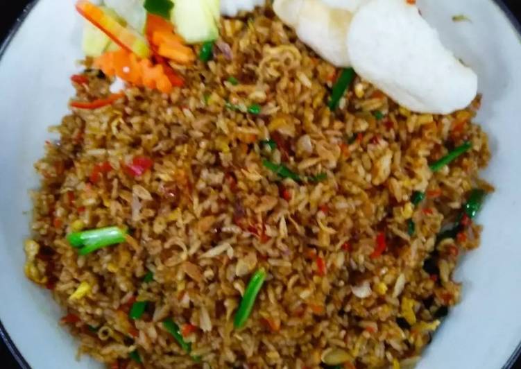 Cara meracik Nasi goreng sambal teri balacan, Lezat Sekali