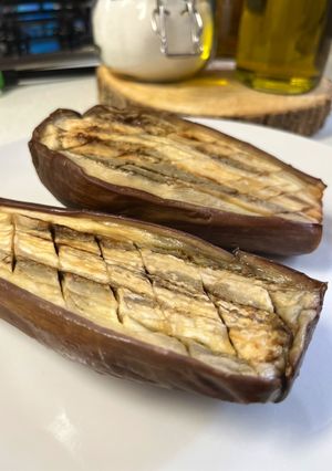 Una foto de Berenjenas asadas en airfryer para batchcooking