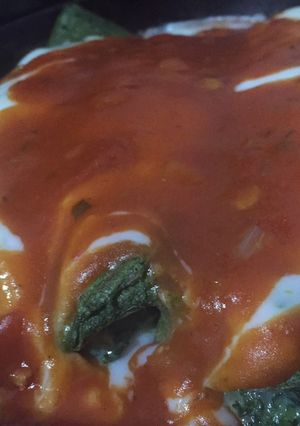 Una foto de Canelones de espinaca