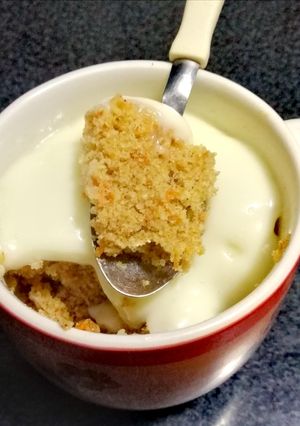 Una foto de Torta de zanahoria en taza, muuuy fácil y riquísima