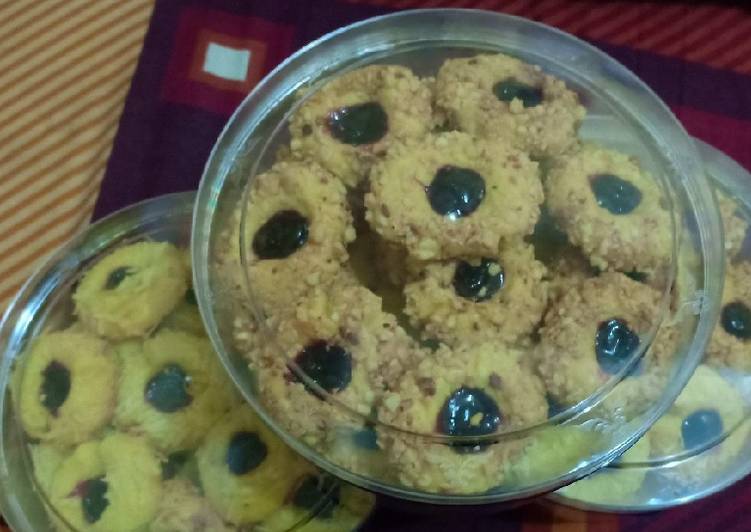 Tutorial membuat Blueberry Thumbprint Cookies legit