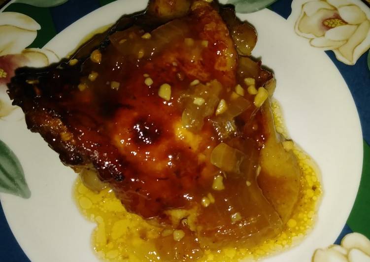 Recipe of Appetizing Peach Whiskey BBQ chicken thighs (Ree Drummond's recipe)