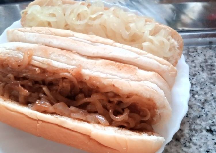 Steps to Prepare Super Quick Homemade Onion hotdogs