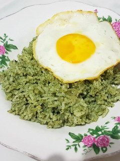 Foto resep Nasi goreng hijau bayam