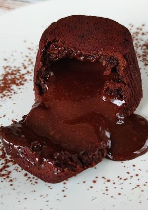 Una foto de Volcán de chocolate