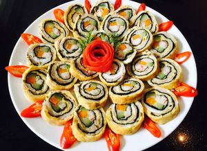 Hình của món Trứng cuộn hấp vân.