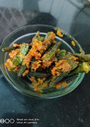A picture of Masala bhindi.