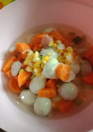 Foto resep Bening wortel jagung telur puyuh dan baso ayam