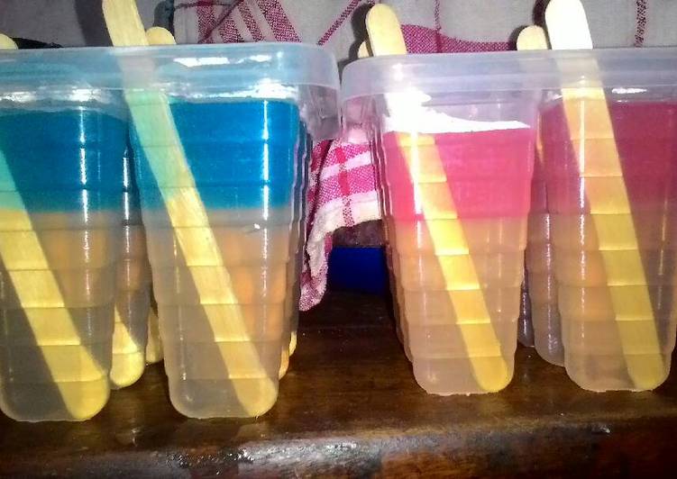Olahan Jelly stik 2 warna | Cara Masak Jelly stik 2 warna Yang Enak Dan Mudah