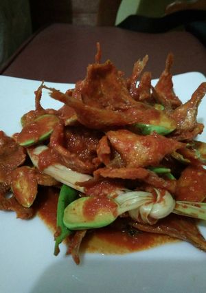Foto resep Ikan asin goreng garing sambel pete