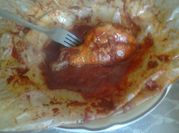 Una foto de pollo y pisto
