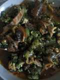 Oiless Okro soup with snail