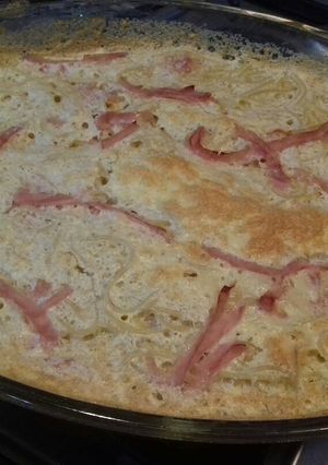 Una foto de Fideos gratinados con jamón!