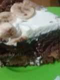 Torta de banana, dulce de leche y crema