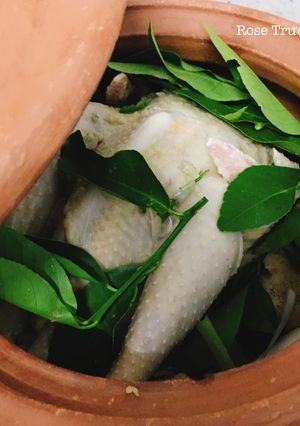 Hình của món Gà Ta Hấp Muối.