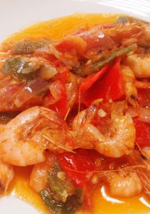 Foto resep Tumis Udang Cabe Ijo Merah