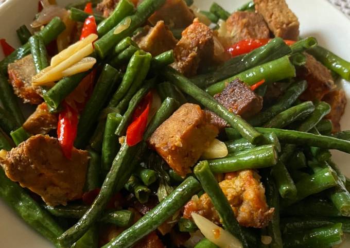 Cara Gampang Membuat Kacang panjang oncom - modal 10 rb coy yang Lezat