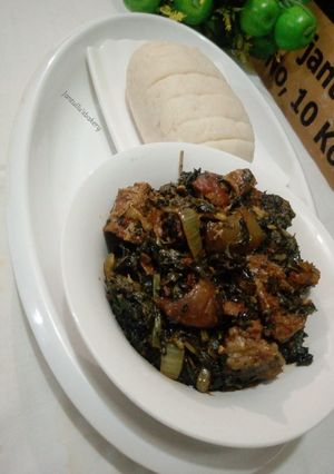 A picture of Edika-Ikong soup.