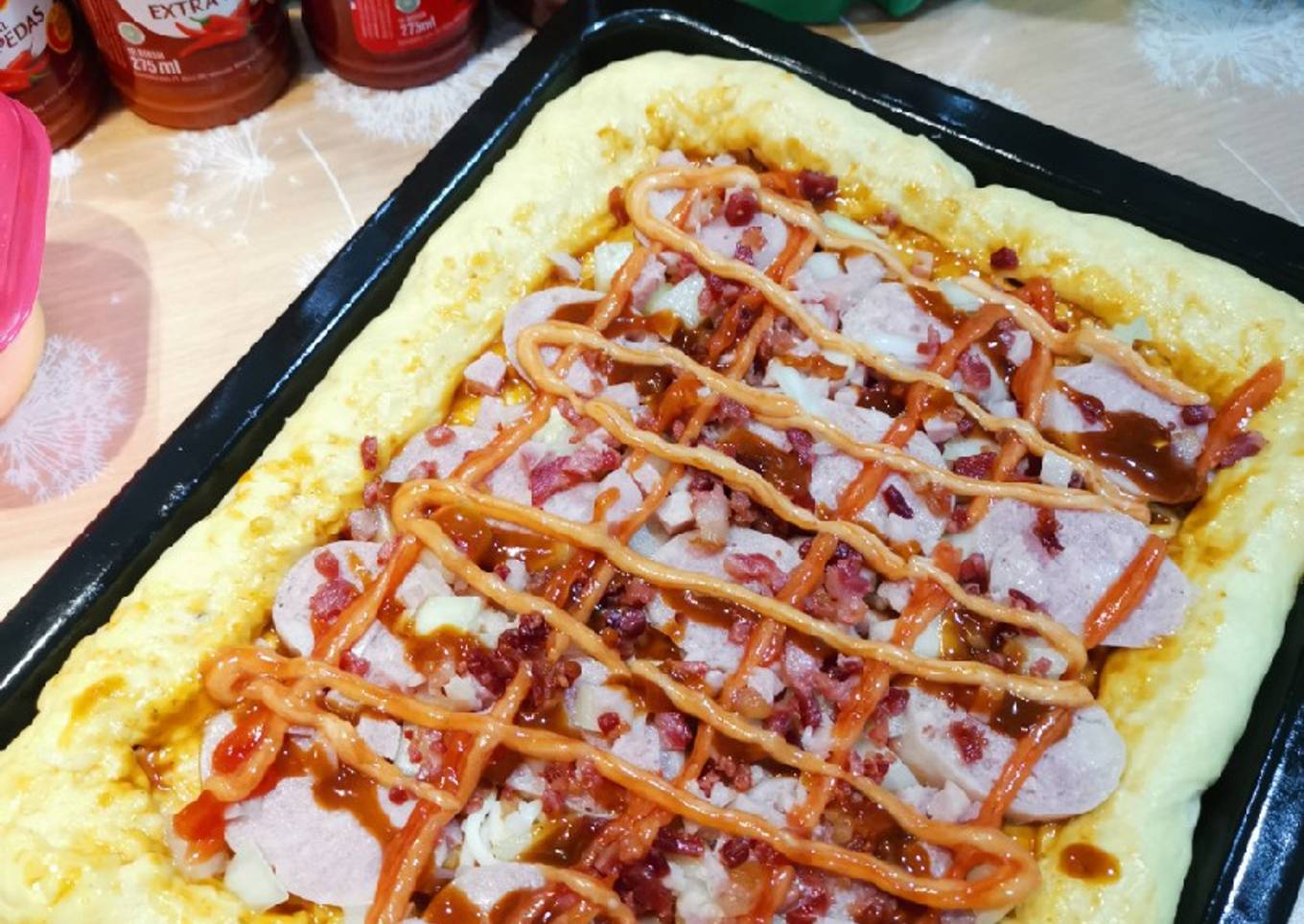 Pizza pork BBQ, western food