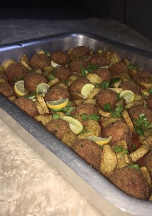 صورة لوصفة كٌرات الكفته بالبطاطس😋❤️