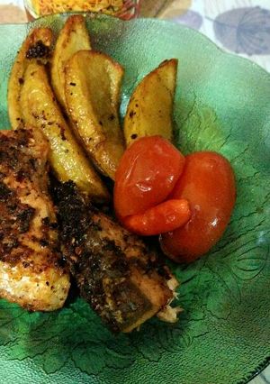 Foto resep Salmon fillet & potato spicy