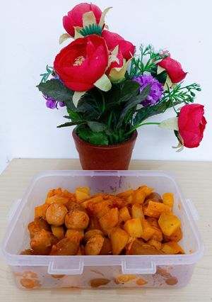 Foto resep Sosis kentang saos pedas