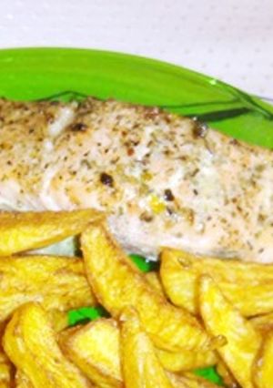 Karácsonyi lazac narancságyon recept fotója