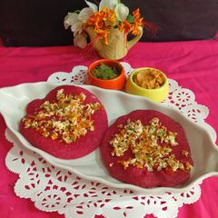 Healthy Oats Beetroot Mini Chilla A picture of Healthy Oats Beetroot Mini Chilla.
