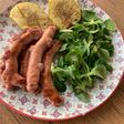 Salchichas de pollo con patata al micro