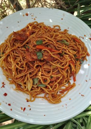 A picture of Schezwan Chowmein.