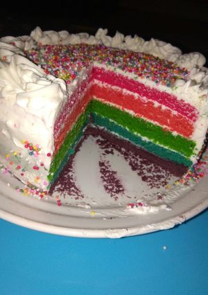 Foto resep Rainbow cake simple lembut bangeettt