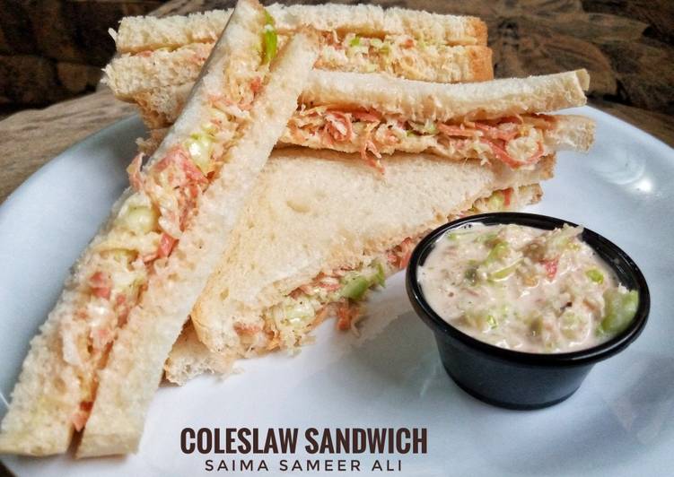 Step-by-Step Guide to Prepare Super Quick Homemade Coleslaw sandwich with homemade mayonese