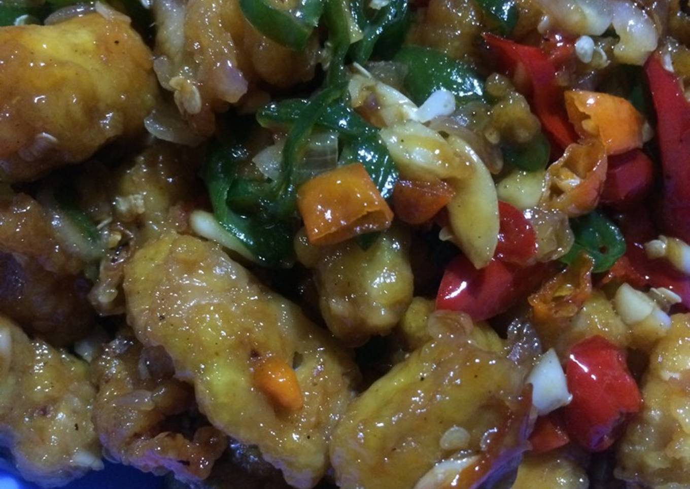 Ayam+tempe tepung balado