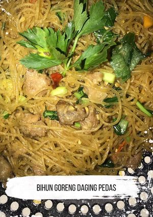 Foto resep Bihun Goreng Daging Pedas