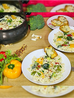 A picture of White Sauce Pasta.