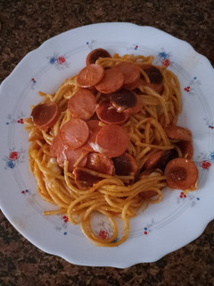 Una foto de Pasta con Salchichas