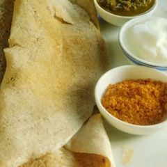 Nutritious dosa made with pearled kodo millet flour and teff flour A picture of Nutritious dosa made with pearled kodo millet flour and teff flour.