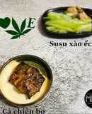 Cá chiên bơ -susu xào ếch -ăn dặm