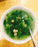 Canh rau mồng tơi, mướp nấu với ngao