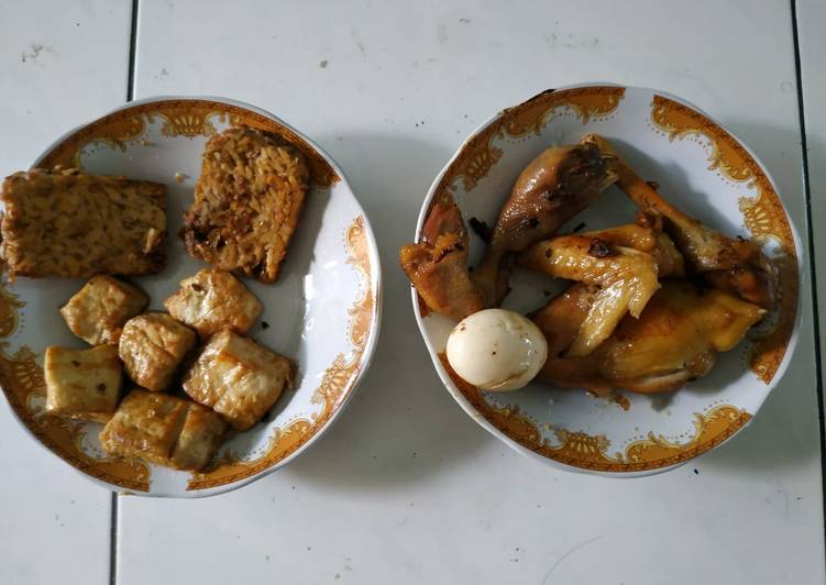 Ayam bacem+ tahu tempe bacem