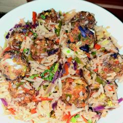 A picture of Veg Manchurian fried Rice.