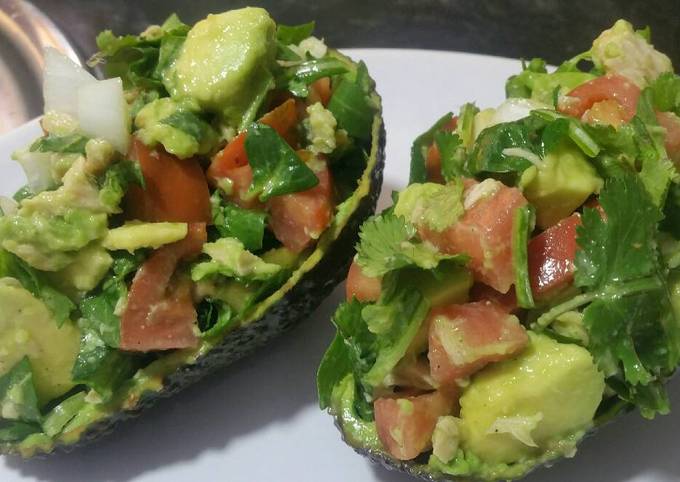 Avocado salad in an avocado!