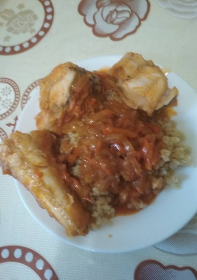 Хек с овощами