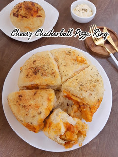 Foto resep Cheesy Chickenball Pizza Ring