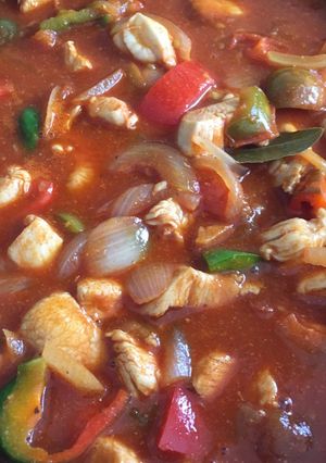 A picture of Hungarian Chicken Goulash.