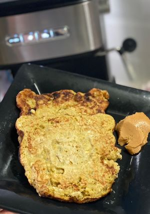 Una foto de Panqueques de banana y avena express